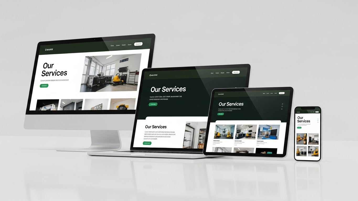 Three devices displaying the same website, demonstrating responsive design by Codeline Media